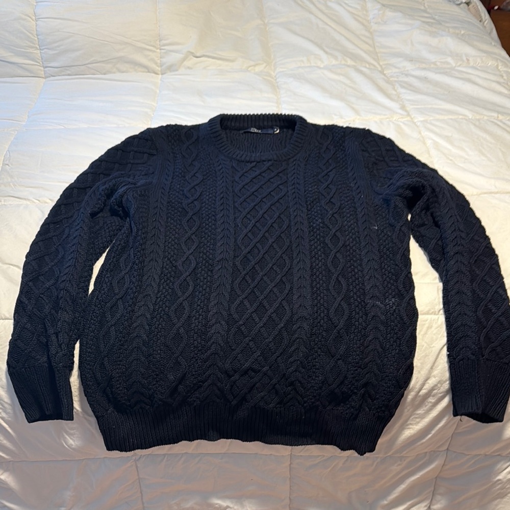 Classic navy blue Cable Knit Sweater